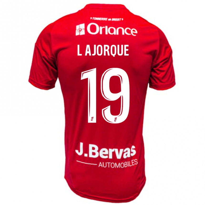 Niño Fútbol Camiseta Ludovic Ajorque #19 Rojo Blanco 1ª Equipación 2024/25 Perú