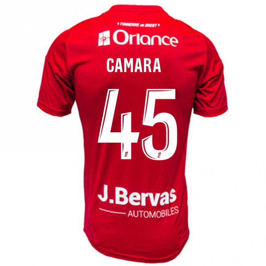 Niño Fútbol Camiseta Mahdi Camara #45 Rojo Blanco 1ª Equipación 2024/25 Perú