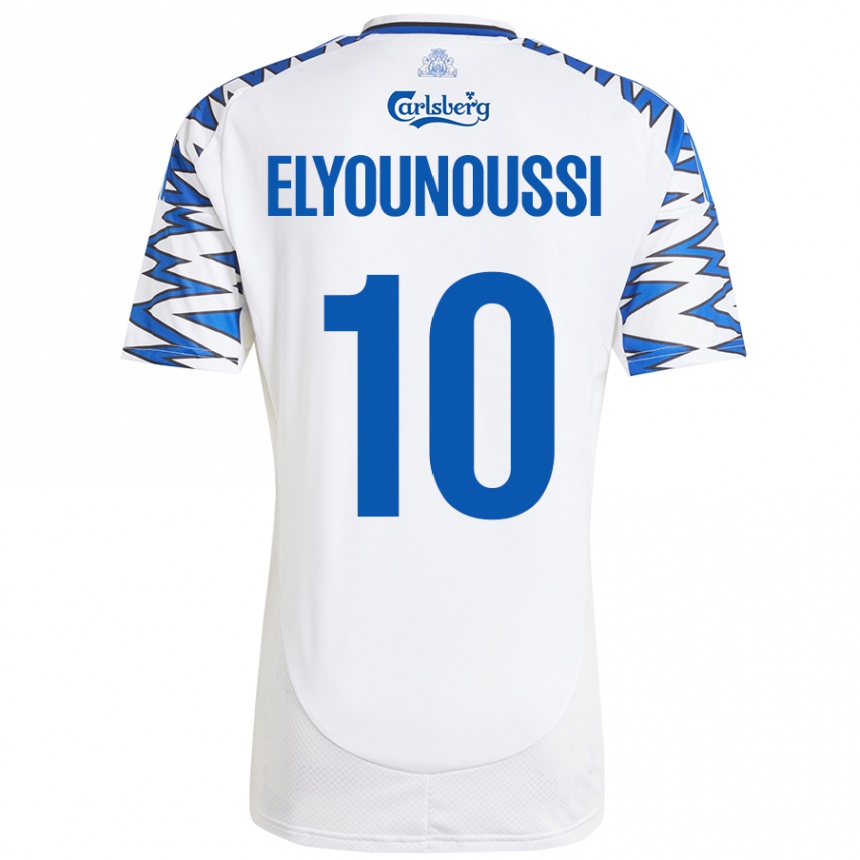 Niño Fútbol Camiseta Mohamed Elyounoussi #10 Blanco Azul Cielo 1ª Equipación 2024/25 Perú