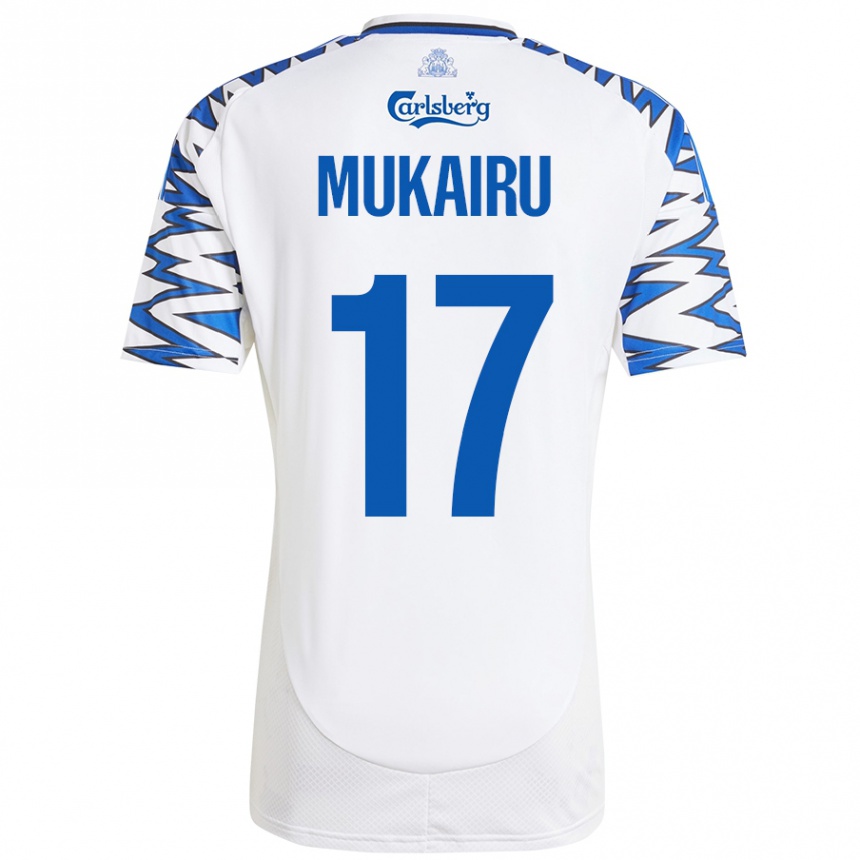 Niño Fútbol Camiseta Paul Mukairu #17 Blanco Azul Cielo 1ª Equipación 2024/25 Perú