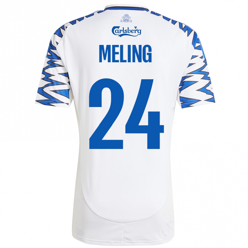 Niño Fútbol Camiseta Birger Meling #24 Blanco Azul Cielo 1ª Equipación 2024/25 Perú