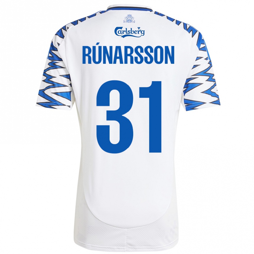 Niño Fútbol Camiseta Runar Alex Runarsson #31 Blanco Azul Cielo 1ª Equipación 2024/25 Perú