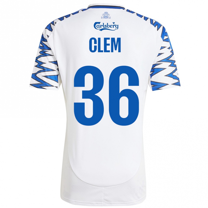 Niño Fútbol Camiseta William Clem #36 Blanco Azul Cielo 1ª Equipación 2024/25 Perú