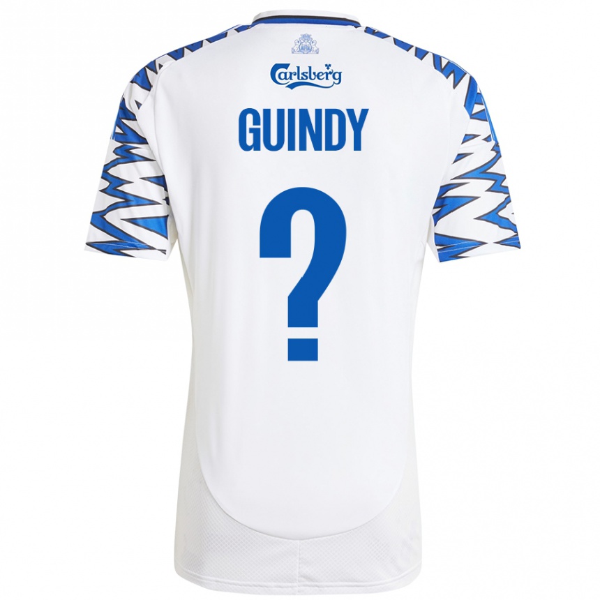 Niño Fútbol Camiseta Eliot Guindy #0 Blanco Azul Cielo 1ª Equipación 2024/25 Perú