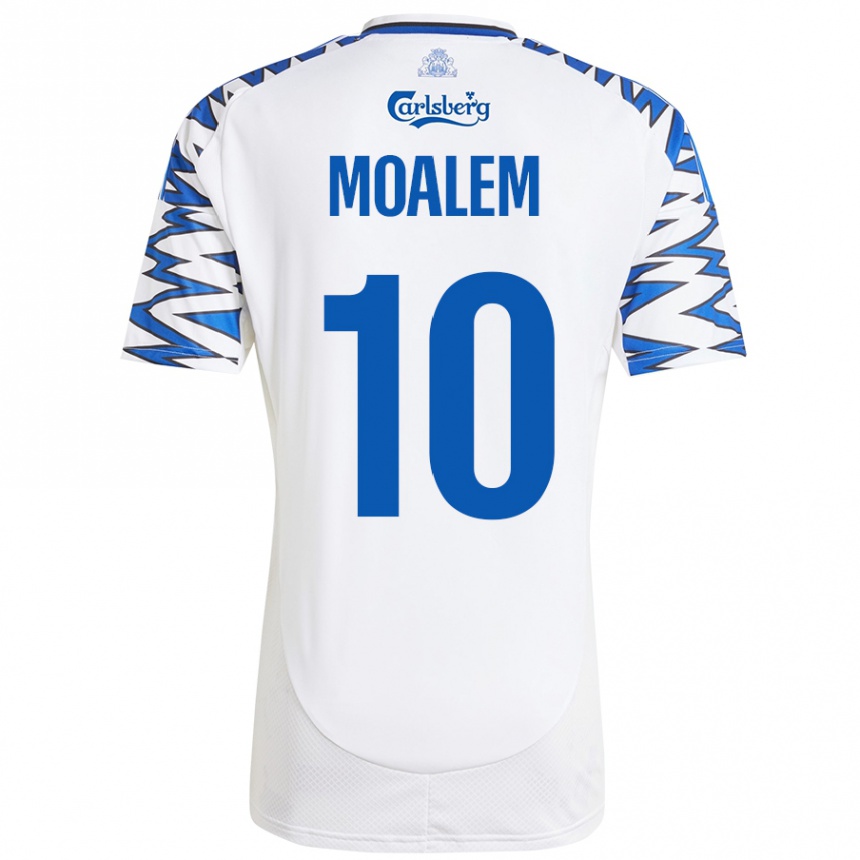 Niño Fútbol Camiseta Jonathan Moalem #10 Blanco Azul Cielo 1ª Equipación 2024/25 Perú