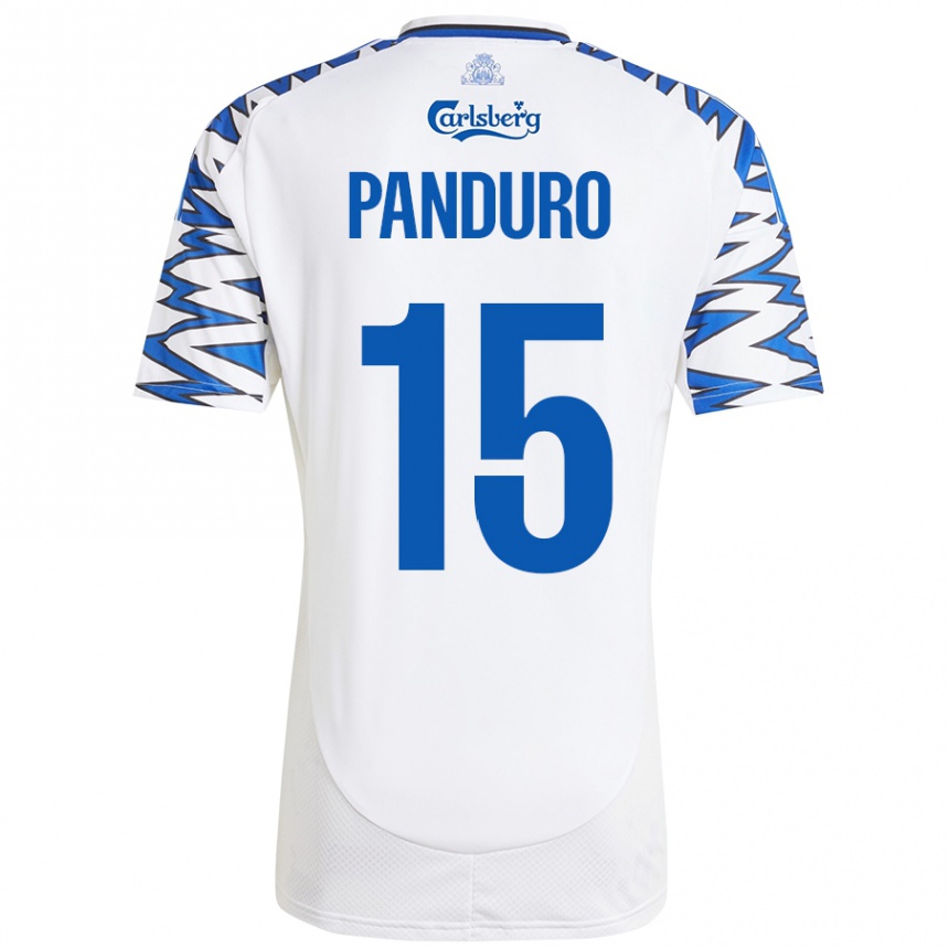 Niño Fútbol Camiseta Tristan Panduro #15 Blanco Azul Cielo 1ª Equipación 2024/25 Perú