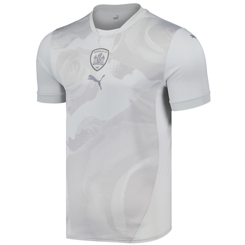 Niño Fútbol Camiseta Marc Roberts #4 Gris Plata 2ª Equipación 2024/25 Perú