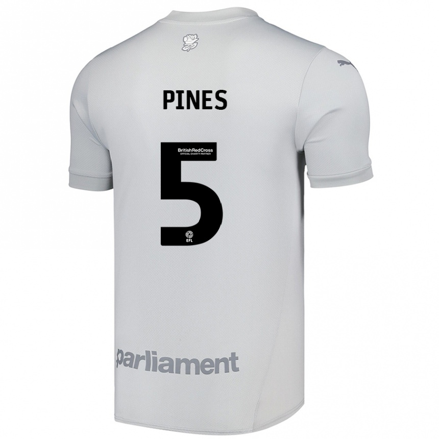 Niño Fútbol Camiseta Donovan Pines #5 Gris Plata 2ª Equipación 2024/25 Perú