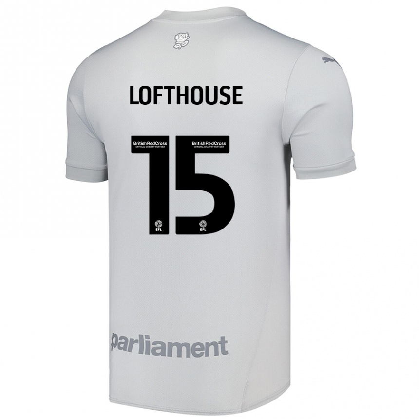 Niño Fútbol Camiseta Kyran Lofthouse #15 Gris Plata 2ª Equipación 2024/25 Perú