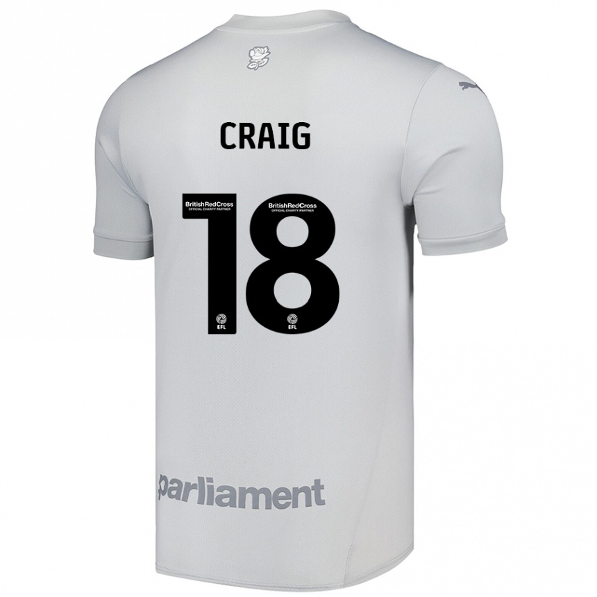 Niño Fútbol Camiseta Matthew Craig #18 Gris Plata 2ª Equipación 2024/25 Perú