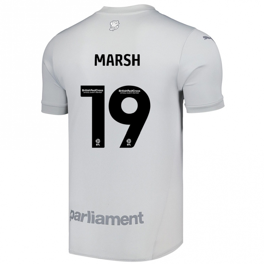 Niño Fútbol Camiseta Aiden Marsh #19 Gris Plata 2ª Equipación 2024/25 Perú