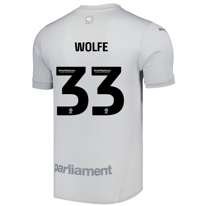 Niño Fútbol Camiseta Matty Wolfe #33 Gris Plata 2ª Equipación 2024/25 Perú