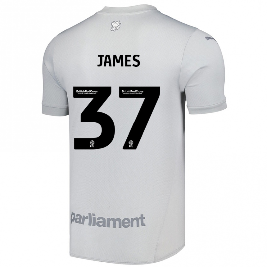 Niño Fútbol Camiseta Nathan James #37 Gris Plata 2ª Equipación 2024/25 Perú