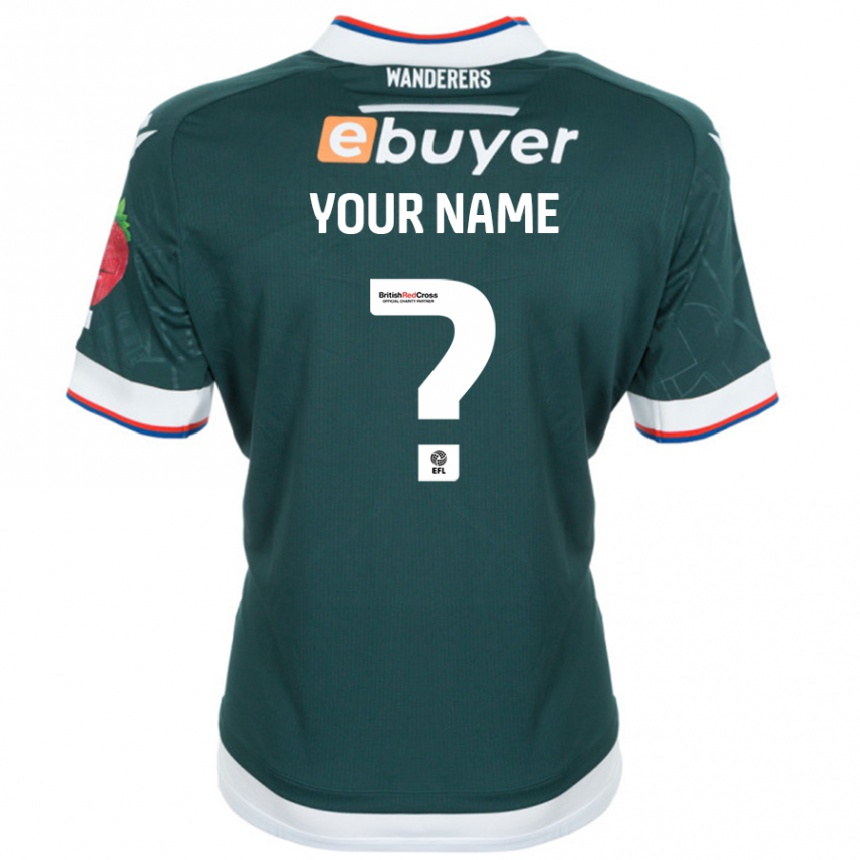 Niño Fútbol Camiseta Su Nombre #0 Verde Oscuro 2ª Equipación 2024/25 Perú