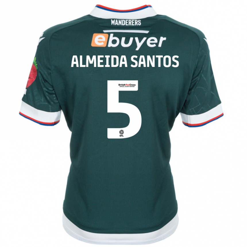 Niño Fútbol Camiseta Ricardo Santos #5 Verde Oscuro 2ª Equipación 2024/25 Perú