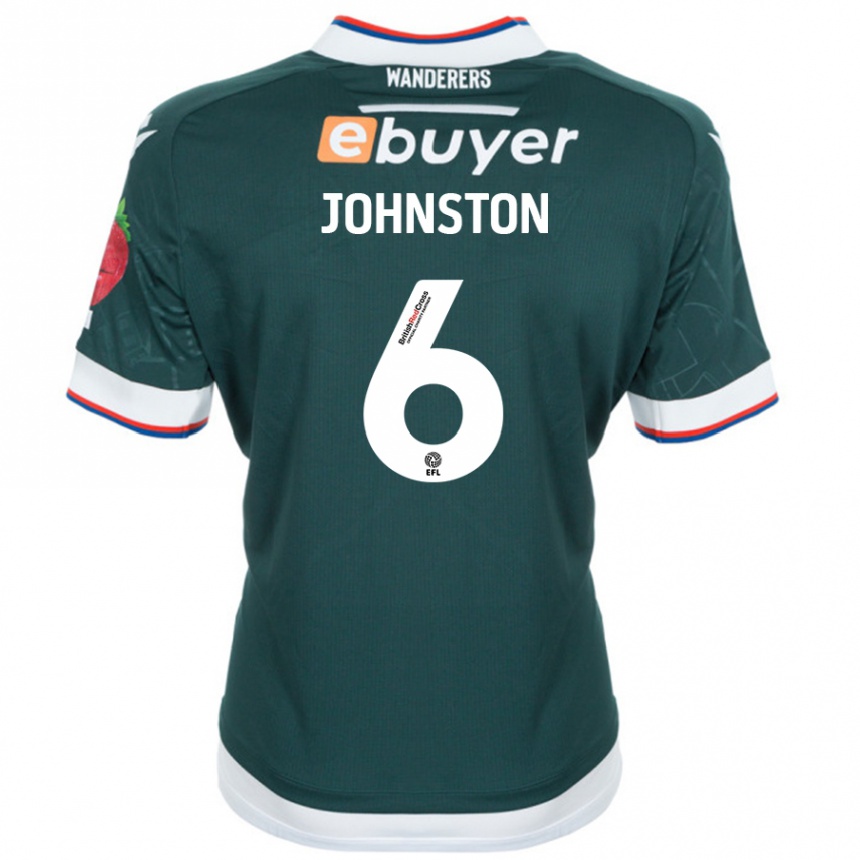 Niño Fútbol Camiseta George Johnston #6 Verde Oscuro 2ª Equipación 2024/25 Perú