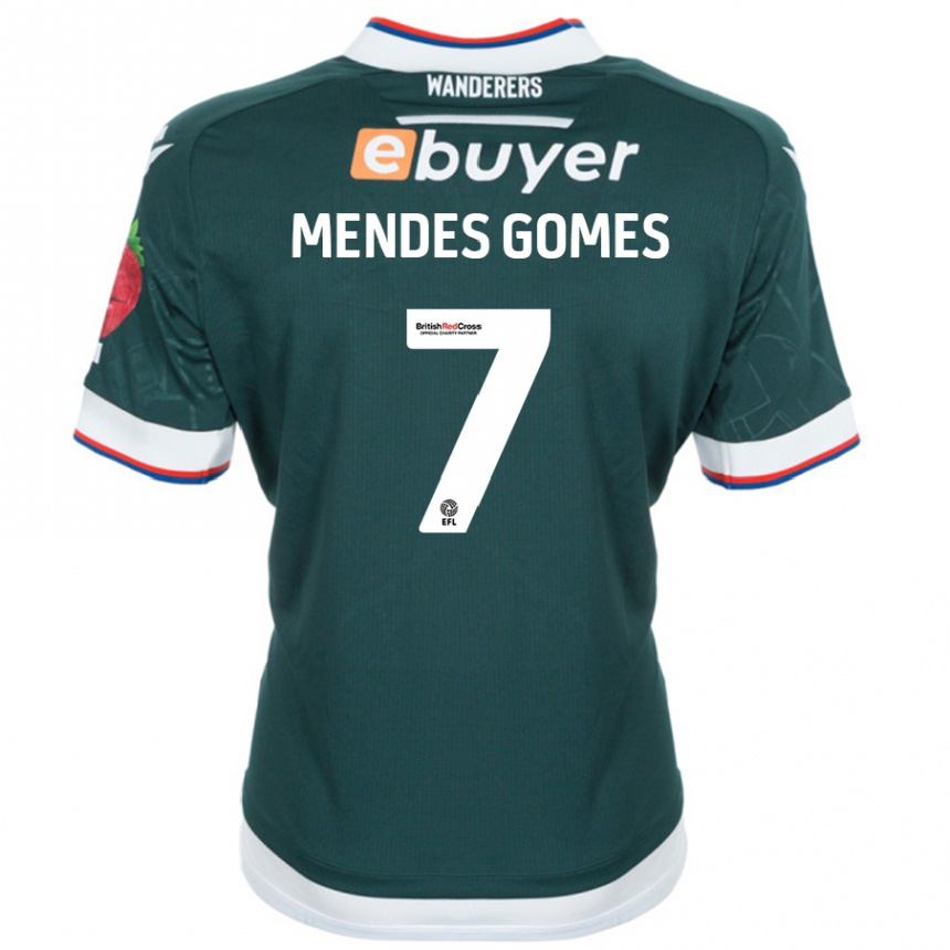 Niño Fútbol Camiseta Carlos Mendes #7 Verde Oscuro 2ª Equipación 2024/25 Perú