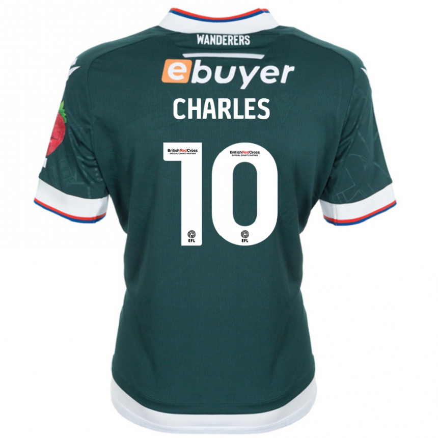 Niño Fútbol Camiseta Dion Charles #10 Verde Oscuro 2ª Equipación 2024/25 Perú