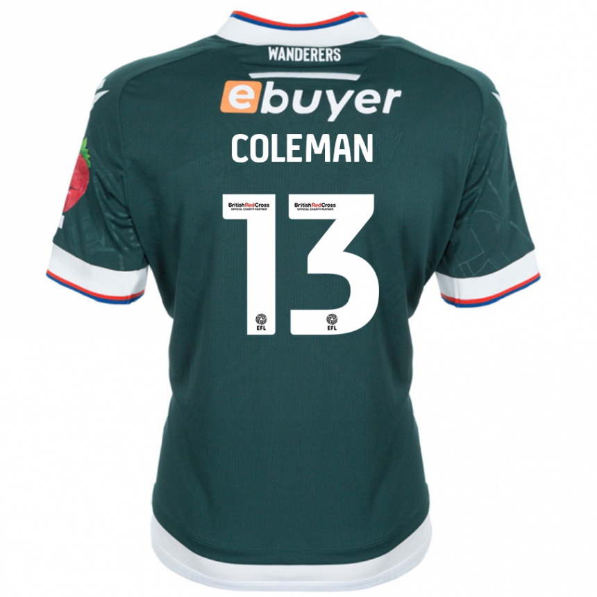 Niño Fútbol Camiseta Joel Coleman #13 Verde Oscuro 2ª Equipación 2024/25 Perú