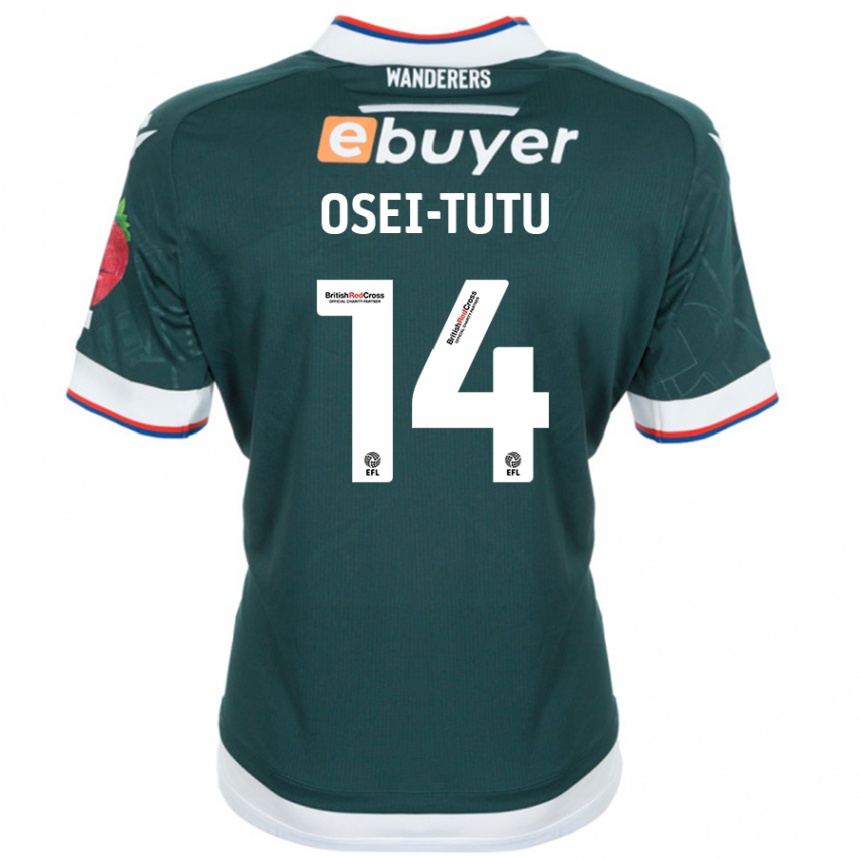 Niño Fútbol Camiseta Jordi Osei-Tutu #14 Verde Oscuro 2ª Equipación 2024/25 Perú