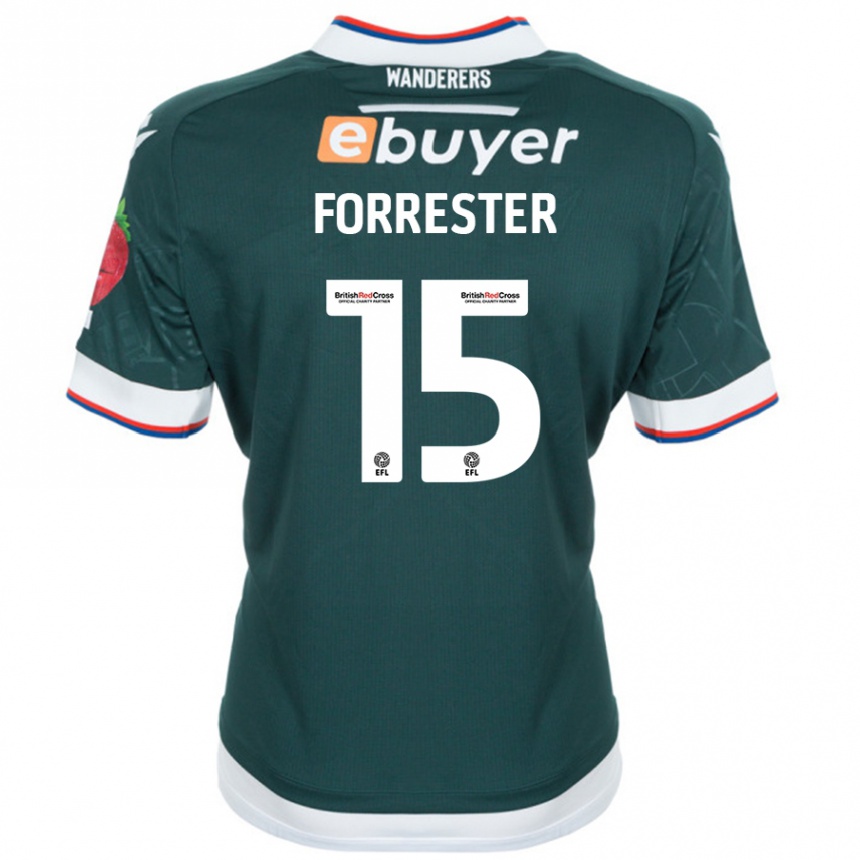 Niño Fútbol Camiseta Will Forrester #15 Verde Oscuro 2ª Equipación 2024/25 Perú