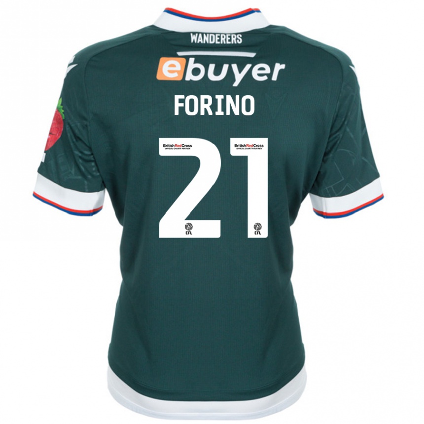 Niño Fútbol Camiseta Chris Forino #21 Verde Oscuro 2ª Equipación 2024/25 Perú