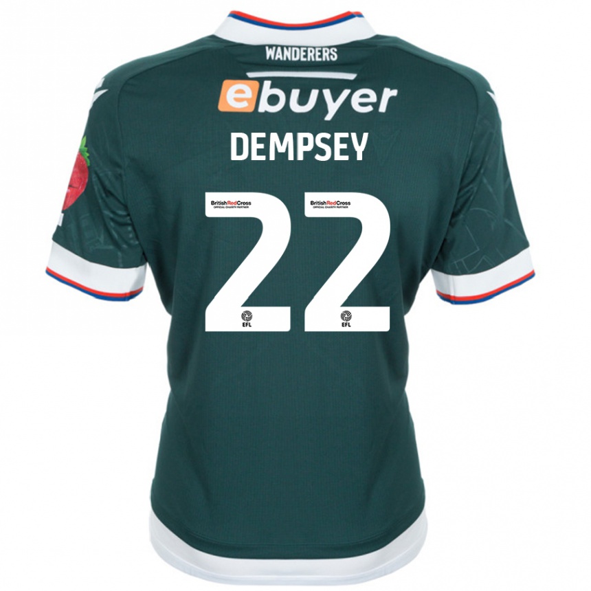 Niño Fútbol Camiseta Kyle Dempsey #22 Verde Oscuro 2ª Equipación 2024/25 Perú