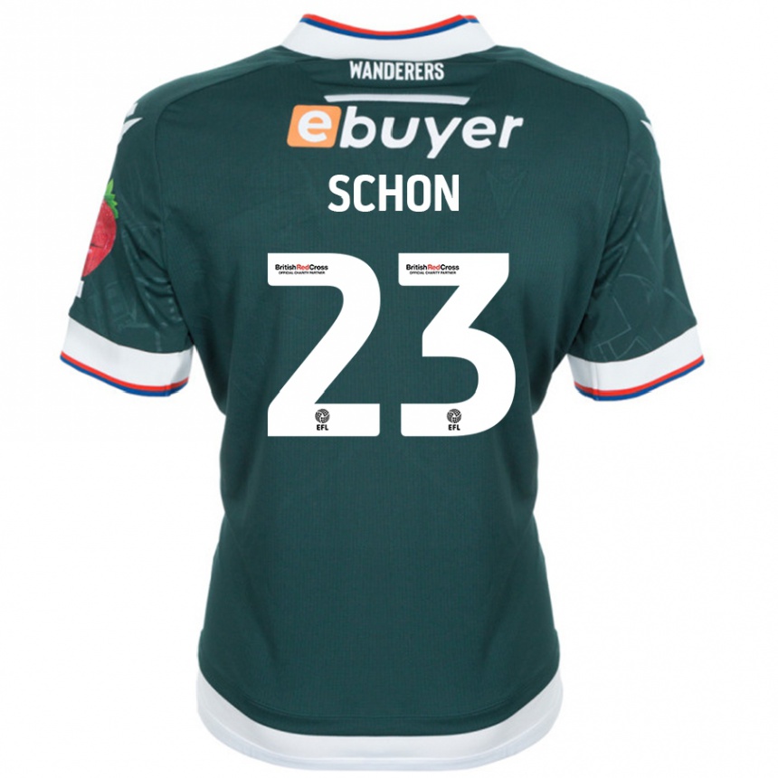 Niño Fútbol Camiseta Szabolcs Schön #23 Verde Oscuro 2ª Equipación 2024/25 Perú