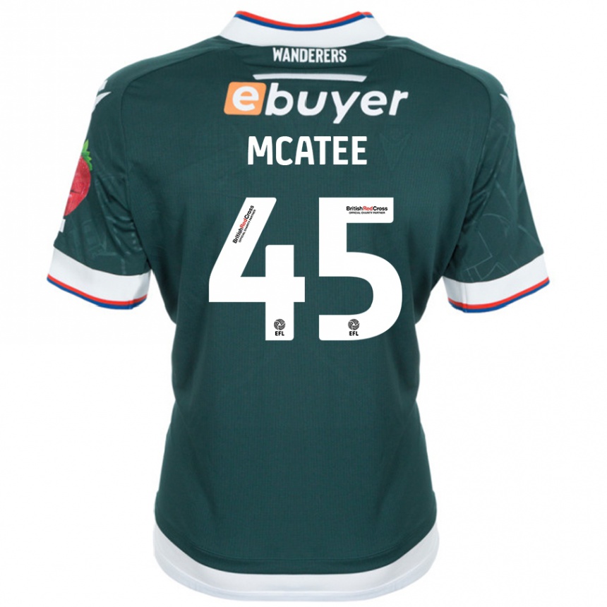 Niño Fútbol Camiseta John Mcatee #45 Verde Oscuro 2ª Equipación 2024/25 Perú