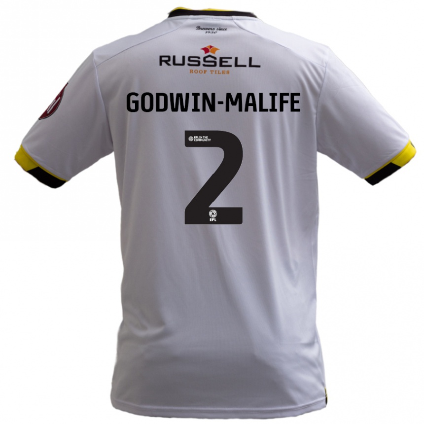 Niño Fútbol Camiseta Udoka Godwin-Malife #2 Blanco 2ª Equipación 2024/25 Perú