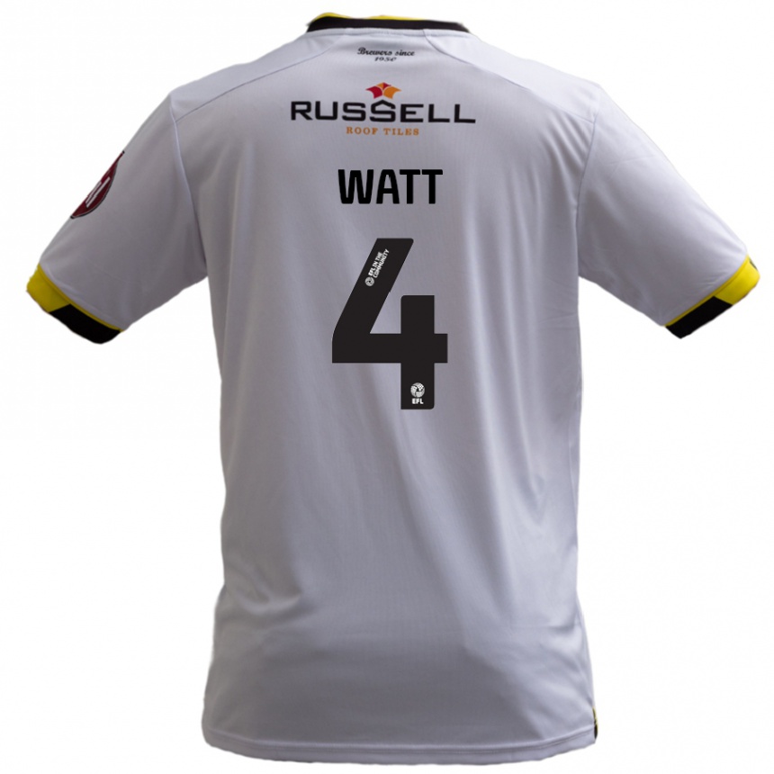 Niño Fútbol Camiseta Elliot Watt #4 Blanco 2ª Equipación 2024/25 Perú