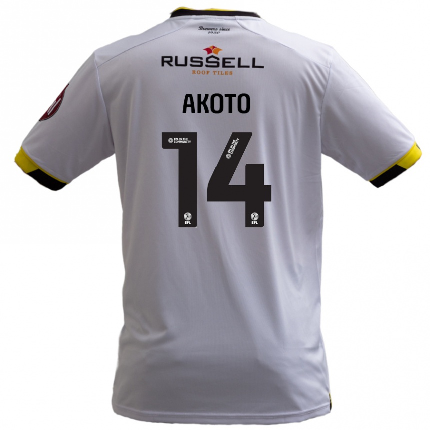 Niño Fútbol Camiseta Nick Akoto #14 Blanco 2ª Equipación 2024/25 Perú