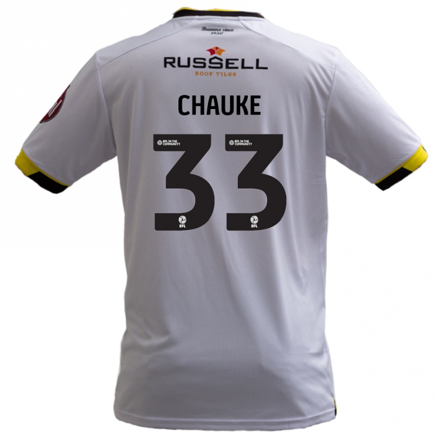 Niño Fútbol Camiseta Kgaogelo Chauke #33 Blanco 2ª Equipación 2024/25 Perú