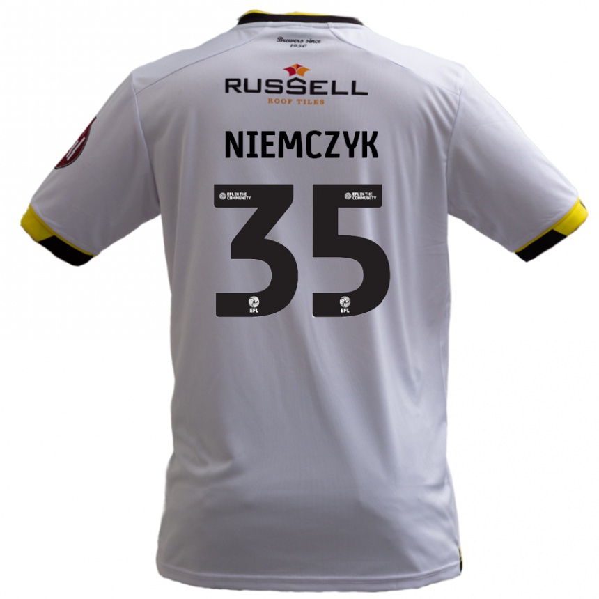 Niño Fútbol Camiseta Jakub Niemczyk #35 Blanco 2ª Equipación 2024/25 Perú