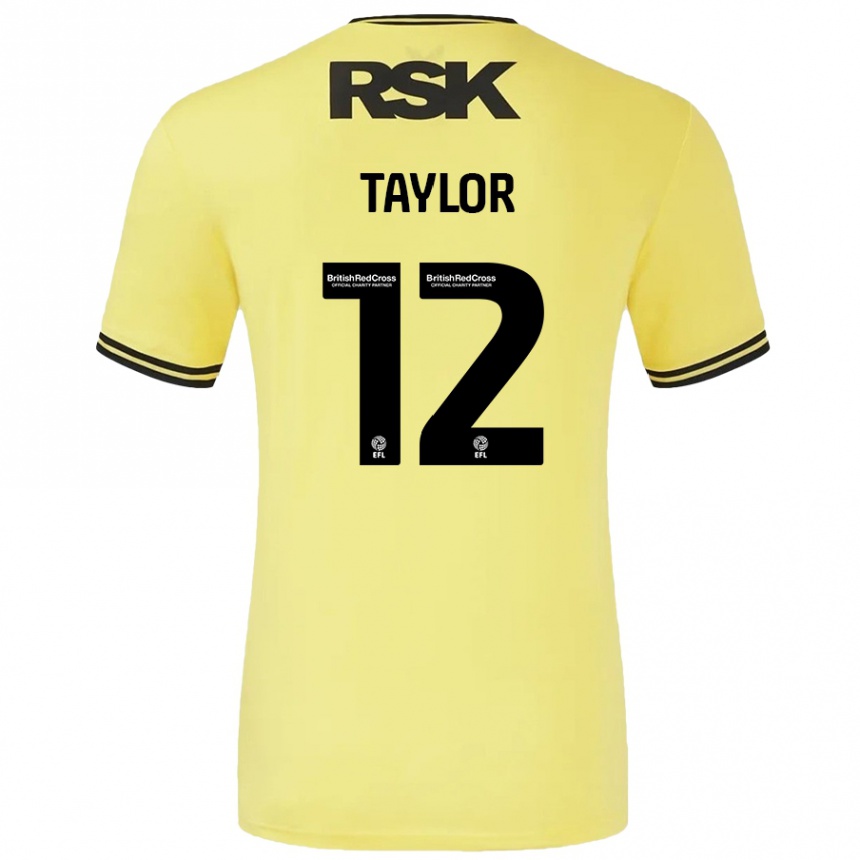 Niño Fútbol Camiseta Terry Taylor #12 Amarillo Negro 2ª Equipación 2024/25 Perú