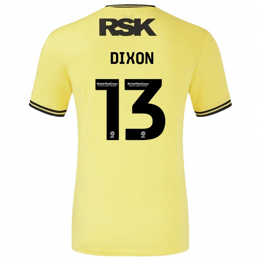 Niño Fútbol Camiseta Kaheim Dixon #13 Amarillo Negro 2ª Equipación 2024/25 Perú