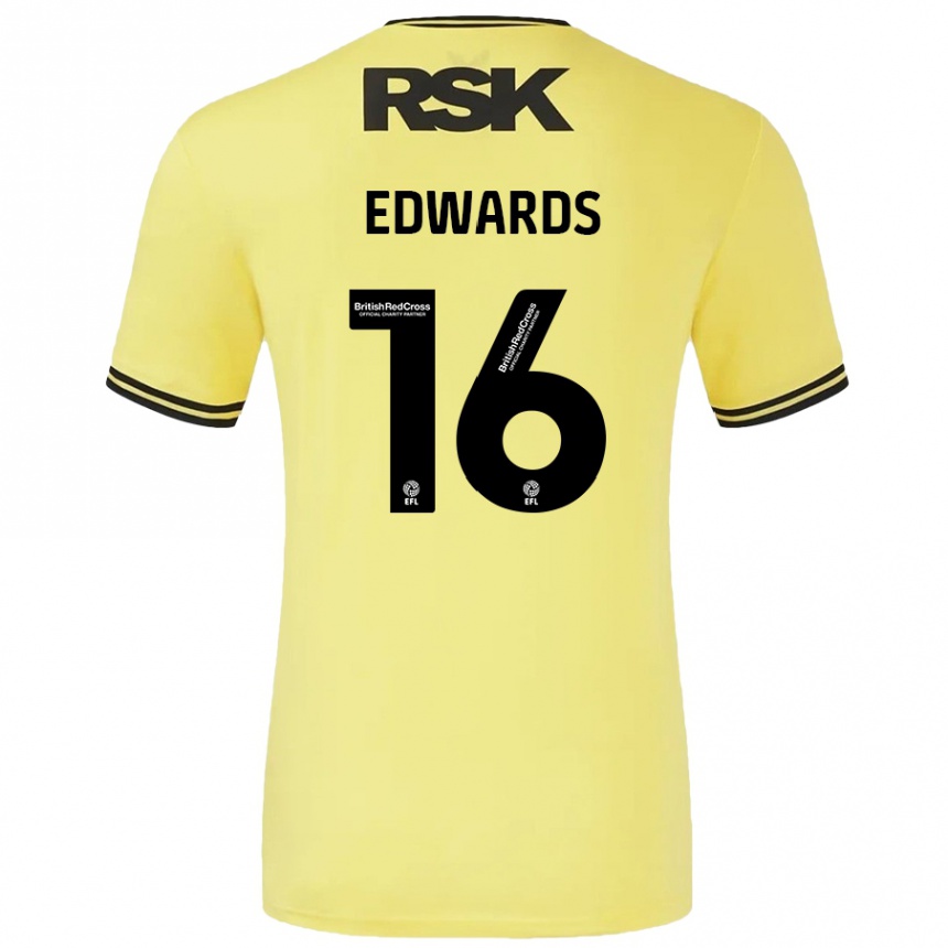 Niño Fútbol Camiseta Josh Edwards #16 Amarillo Negro 2ª Equipación 2024/25 Perú