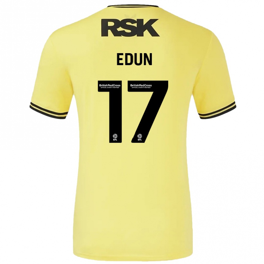 Niño Fútbol Camiseta Tayo Edun #17 Amarillo Negro 2ª Equipación 2024/25 Perú