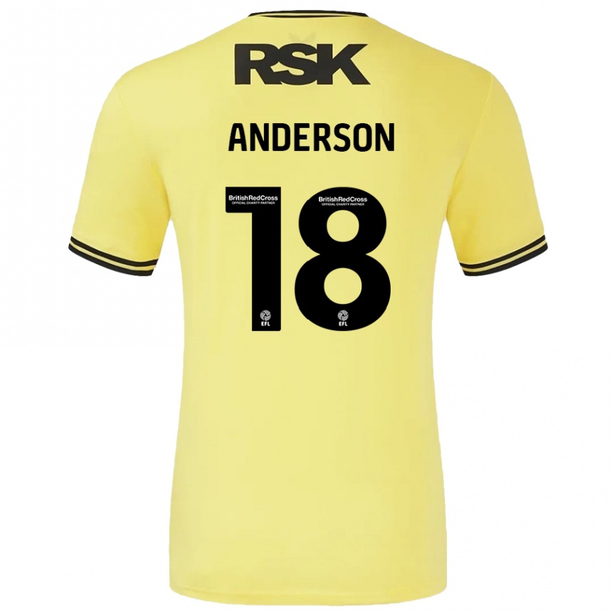 Niño Fútbol Camiseta Karoy Anderson #18 Amarillo Negro 2ª Equipación 2024/25 Perú