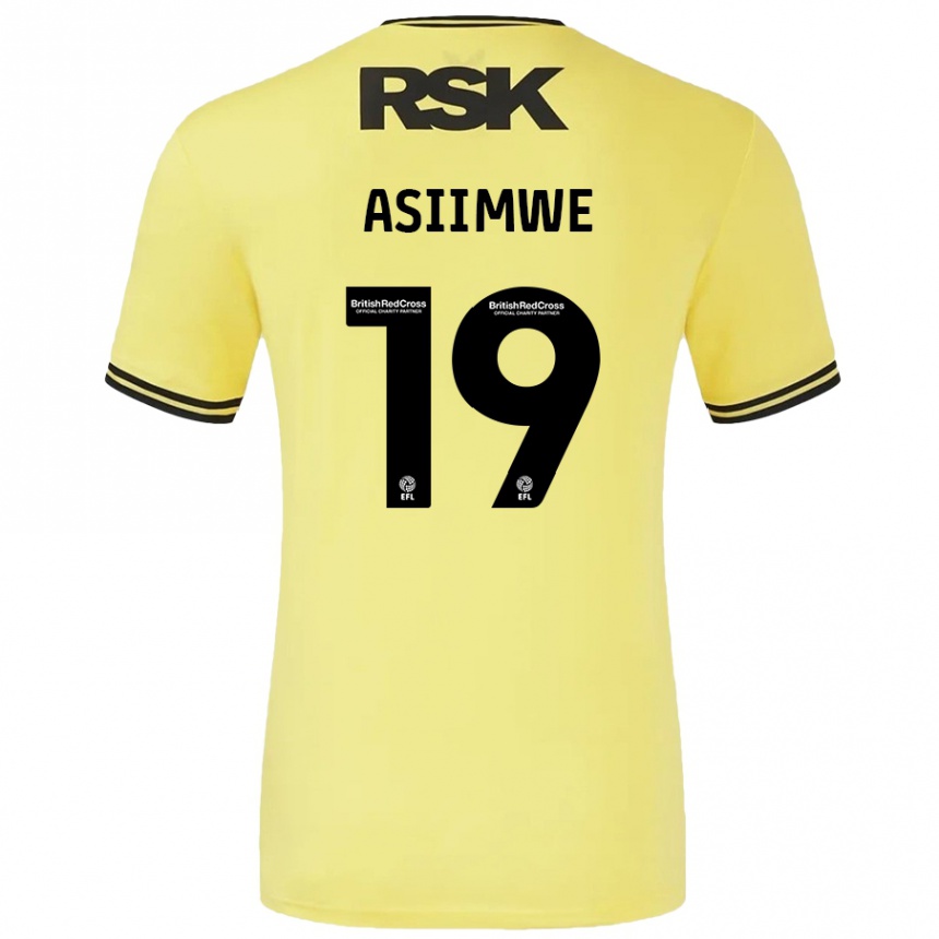 Niño Fútbol Camiseta Nathan Asiimwe #19 Amarillo Negro 2ª Equipación 2024/25 Perú