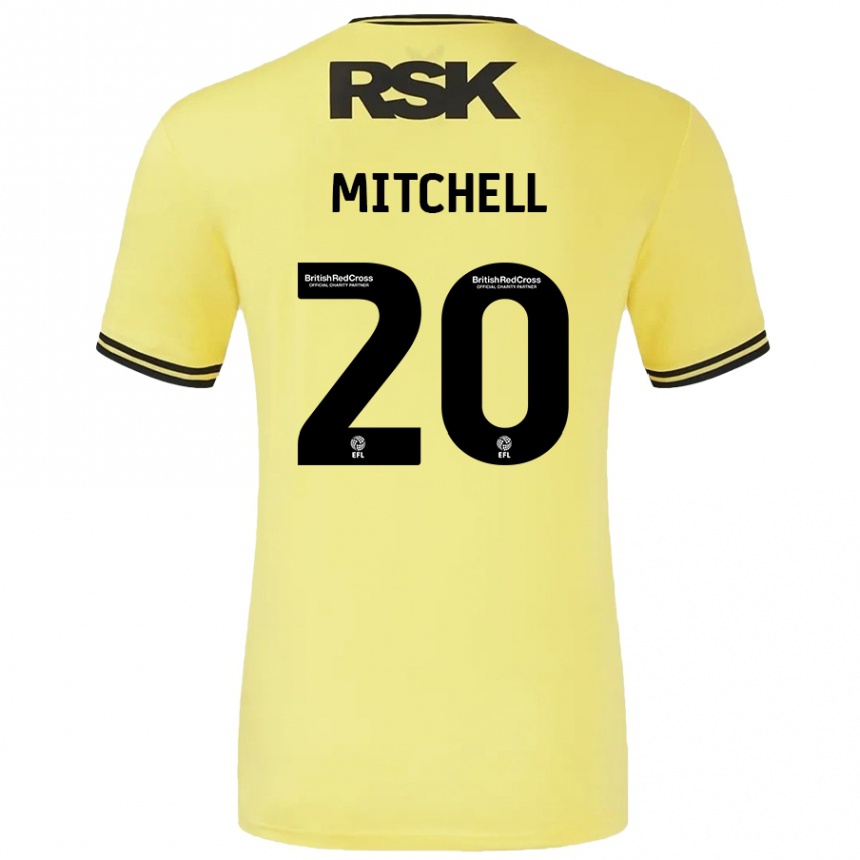 Niño Fútbol Camiseta Zach Mitchell #20 Amarillo Negro 2ª Equipación 2024/25 Perú