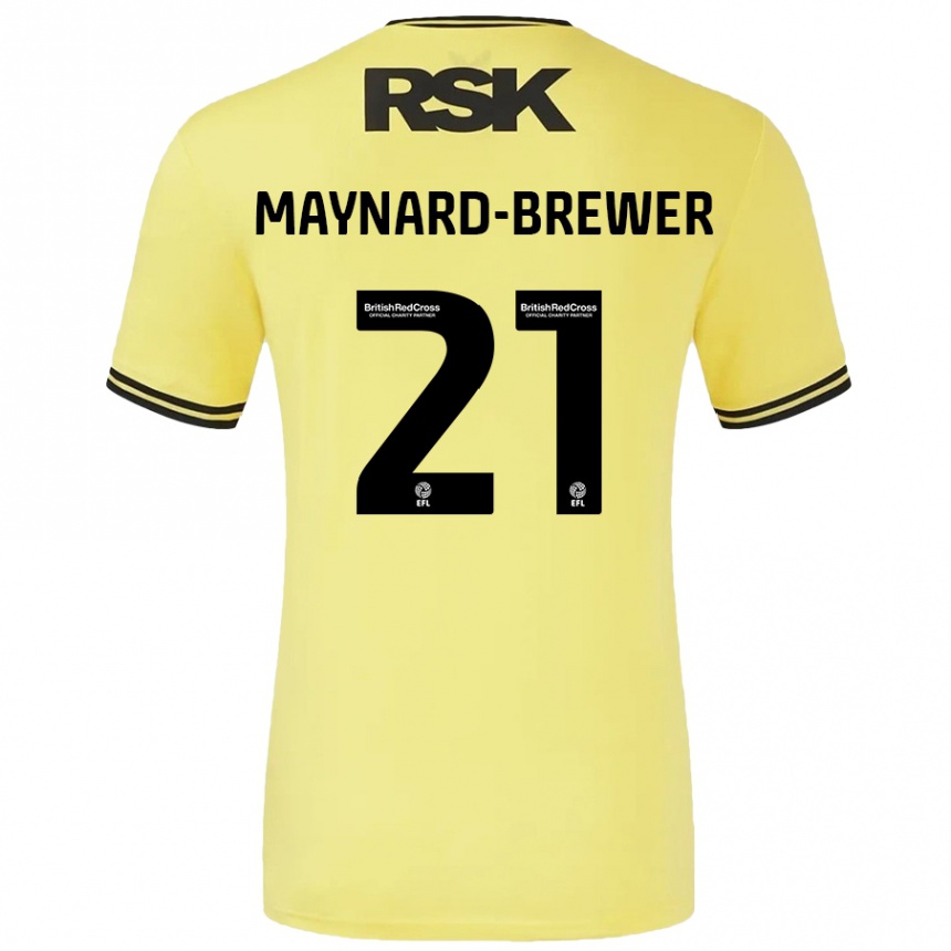 Niño Fútbol Camiseta Ashley Maynard-Brewer #21 Amarillo Negro 2ª Equipación 2024/25 Perú