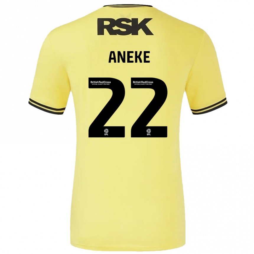 Niño Fútbol Camiseta Chuks Aneke #22 Amarillo Negro 2ª Equipación 2024/25 Perú