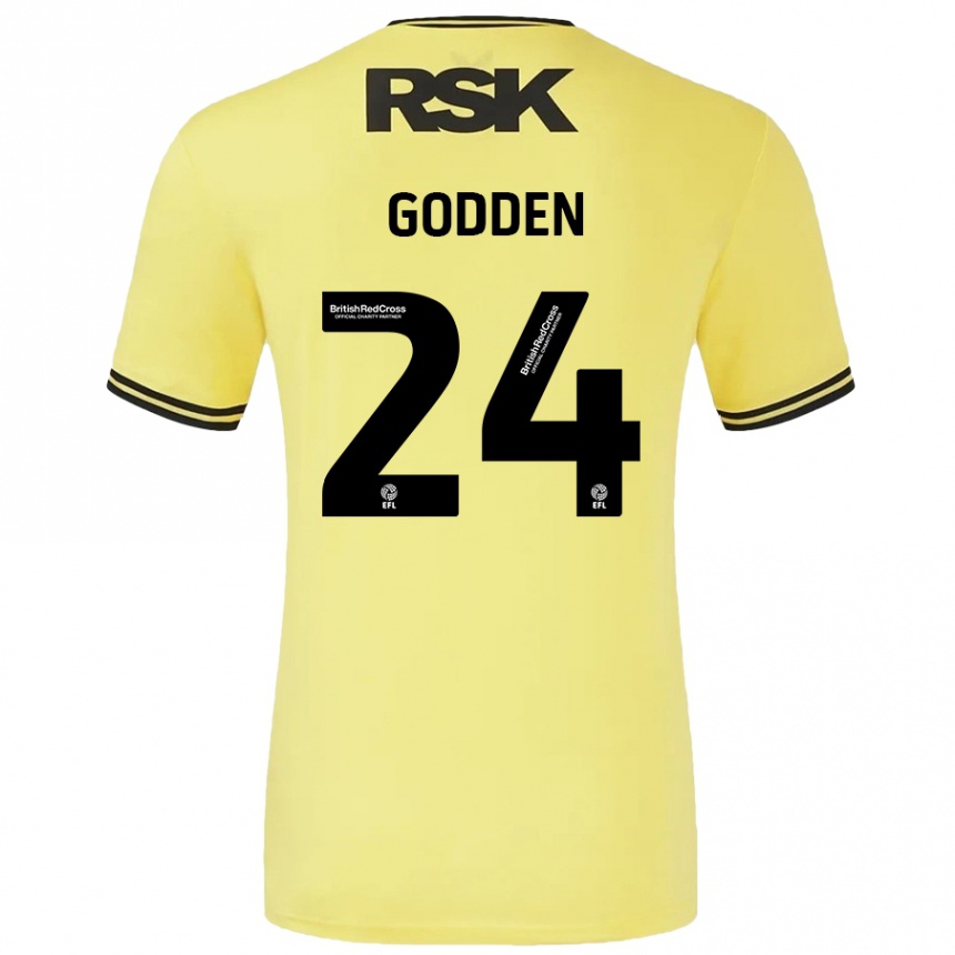 Niño Fútbol Camiseta Matt Godden #24 Amarillo Negro 2ª Equipación 2024/25 Perú