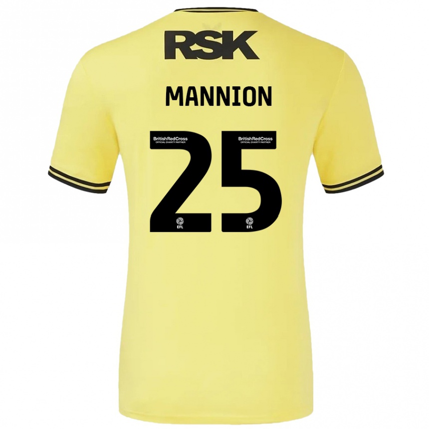 Niño Fútbol Camiseta Will Mannion #25 Amarillo Negro 2ª Equipación 2024/25 Perú