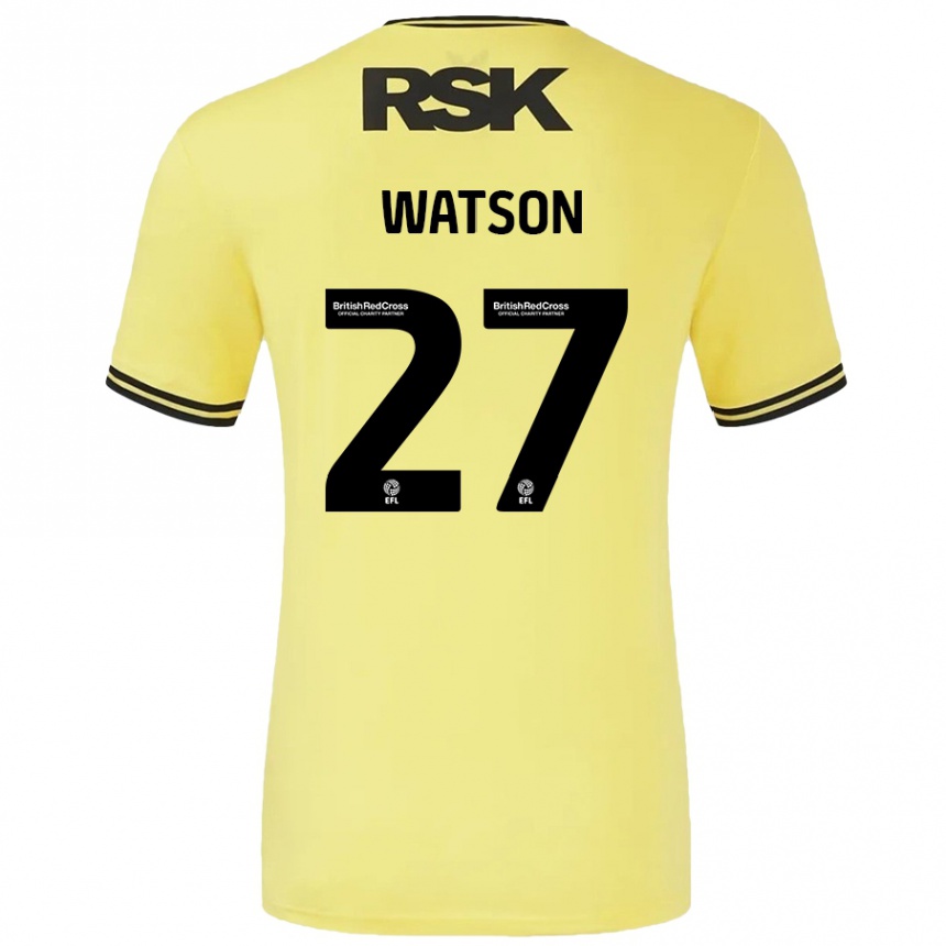 Niño Fútbol Camiseta Tennai Watson #27 Amarillo Negro 2ª Equipación 2024/25 Perú