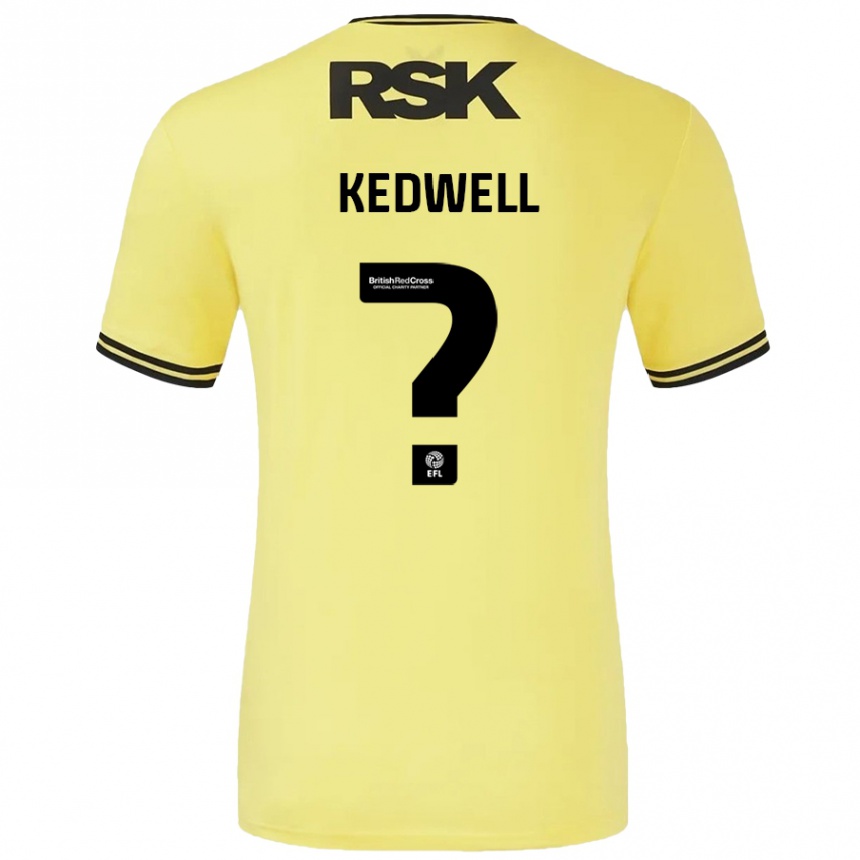 Niño Fútbol Camiseta Harvey Kedwell #0 Amarillo Negro 2ª Equipación 2024/25 Perú