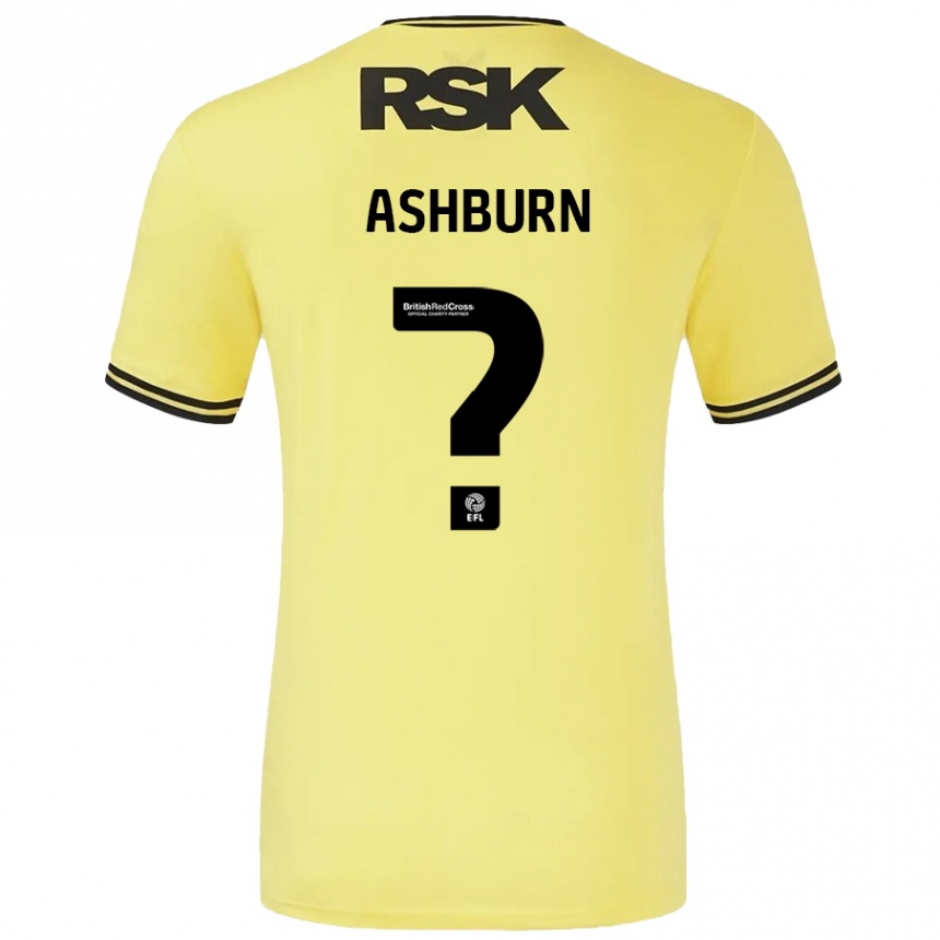 Niño Fútbol Camiseta Luke Ashburn #0 Amarillo Negro 2ª Equipación 2024/25 Perú