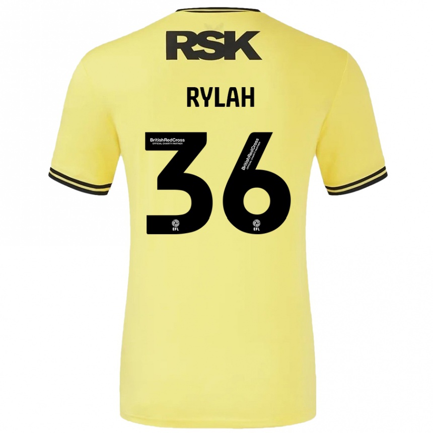 Niño Fútbol Camiseta Henry Rylah #36 Amarillo Negro 2ª Equipación 2024/25 Perú