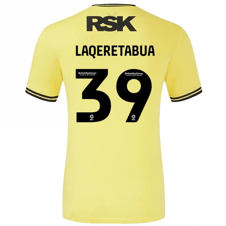 Niño Fútbol Camiseta Josh Laqeretabua #39 Amarillo Negro 2ª Equipación 2024/25 Perú